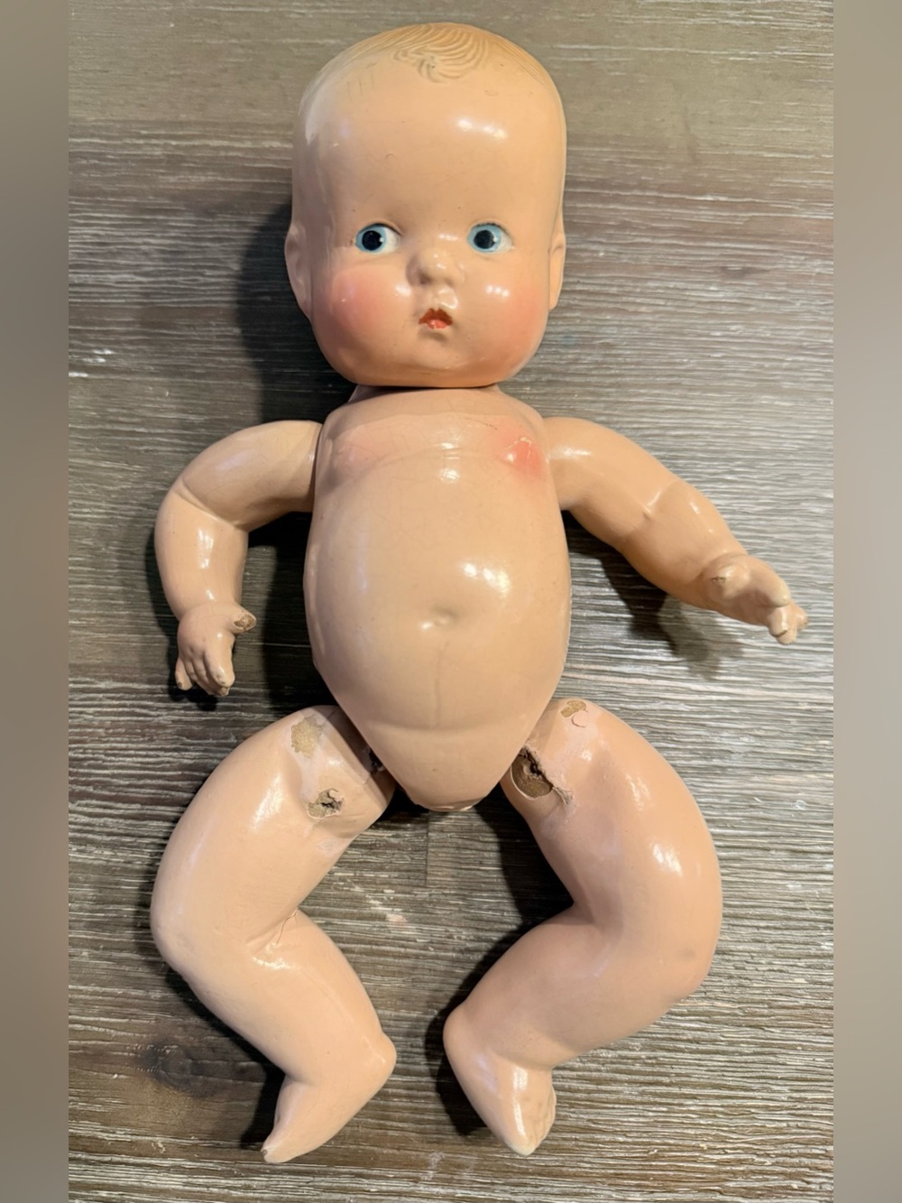 Vintage 1930’s 1940’s Arranbee Girl Doll 11” Tall Marking On Back No Clothings